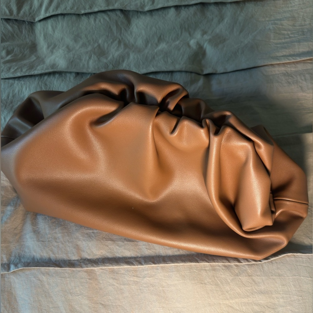 Brown clutch ruched
